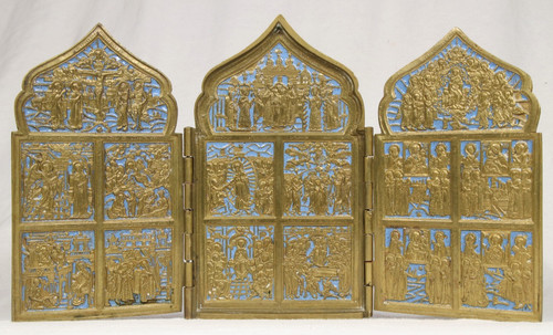 Antique russian icon - russian, triptych