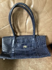Osprey Graeme Ellisdon Mock Croc Blue  Leather Handbag Medium