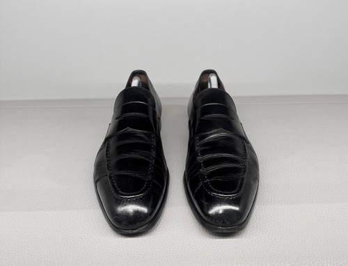 Santoni black leather gavin - leather,