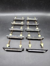 Set Of 10 1960s Drawer Cupboard Pull Handles Plastic Chrome Silver Swirl  10 Cm