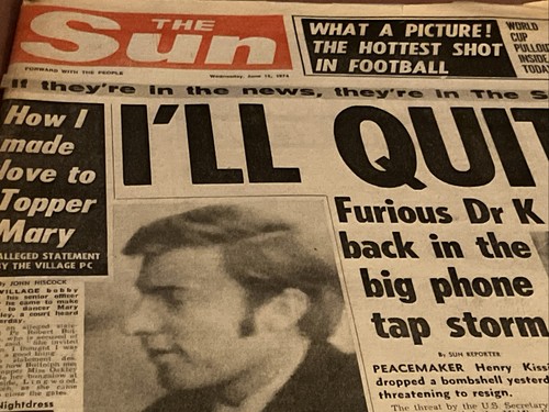 The sun newspaper 1974 - newspaper, page
