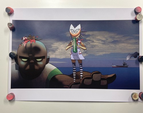 Gorillaz lithograph broken - gorillaz,