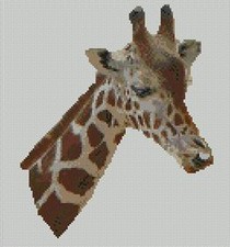 Giraffe head counted cross - giraffe,