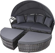 Rattan Garden Day Bed Round
