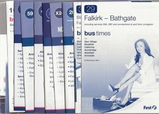 First Edinburgh/Falkirk/Stirling Scottish Bus Timetables Bundle (10) 2001-2013