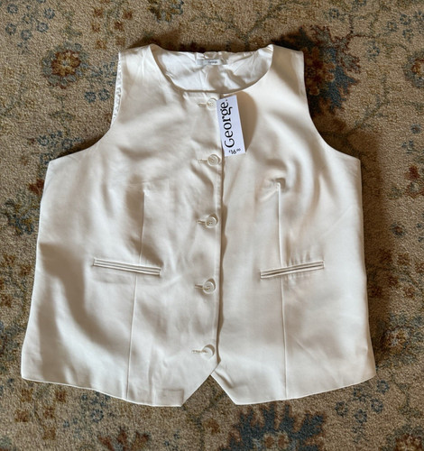 George cream satin sleeveless - satin,
