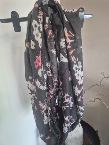 Grey floral infinity scarf - h&m,