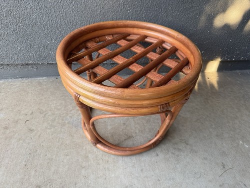 Vintage rattan stool - vintage, ottoman