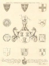 Corporation of Newcastle upon Tyne Arms. Nathanael Clayton dedication 1789