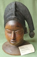 Carved Wood African Yoruba Egungun Mask.  Ex. Ian Auld