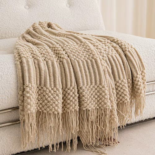 Chunky knitted throw blanket - chunky,