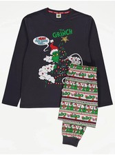 NEW George Mens The Grinch Christmas Fairisle Pyjamas XS M 3XL