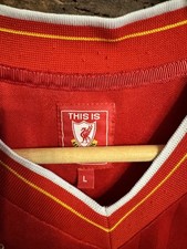 Mens Retro Liverpool Football Shirt Size L FA Cup Winners League Champions 85/86