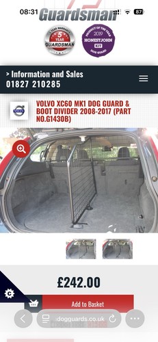 Volvo xc60 dog guard - xc60,
