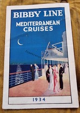 1934 M.V.Worcestershire Bibby Line  Mediterranean cruises brochure 