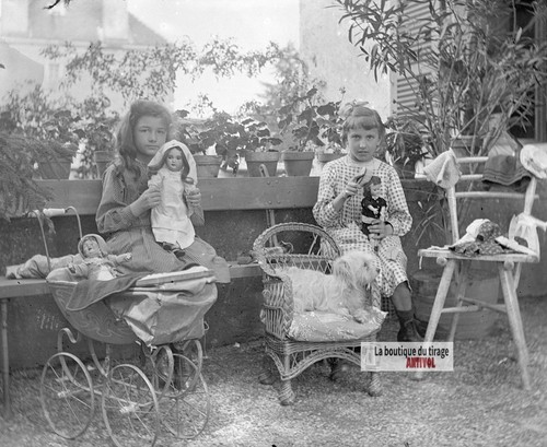 Antique photo glass - photo, plate