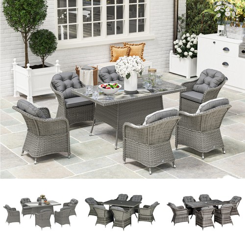 Round rattan dining set - pe, for