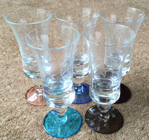 Vintage etched champagne - 5,
