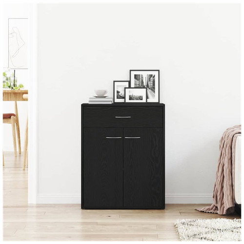 Sideboard black oak 60x30x75cm - black,