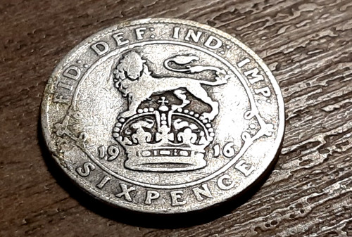 George silver sixpence 1916 - george, v