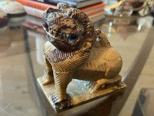 Stunning hand carved Chinese guardian lion/ Fu Foo dog. marble soapstone. + Ball