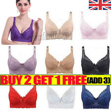 Ladies Adjustable Underwired.Full Coverage No Pad Floral Lace Plus Size Bra -C/D