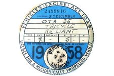 TAX DISC Reliant Tricycle OTA