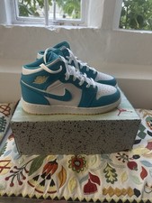 Jordan 1 Mid UK 5.5 Aqua White Brand New 100% Authentic Box No Lid
