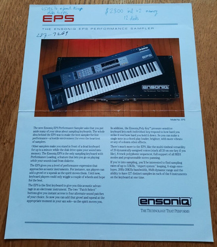 1987 ensoniq eps synth sales - 1987,