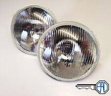 PAIR OF CLASSIC 7″ LUCAS STYLE H4/ HALOGEN HEADLAMP/ DOMED TYPE (RHD - NO PILOT)