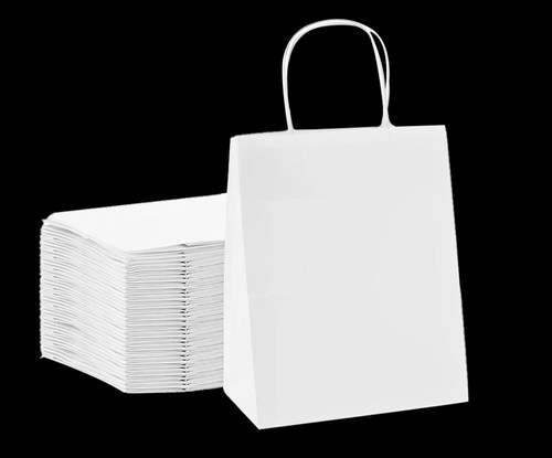 White twisted handle paper - twisted,