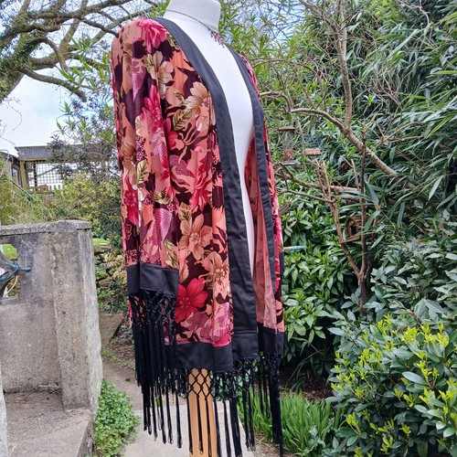 Devore velvet kimono jacket - kimono,