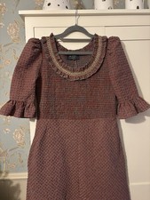 Wyse London Pink Burgundy frill check dress New Without Tags size 2 10 
