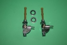 TRIUMPH NORTON BSA MAIN AND RESERVE CHROME 1/4  FUEL TAPS VITON  60-4511 60-4512