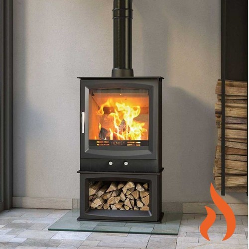 Burnbright with logbox - with, stove