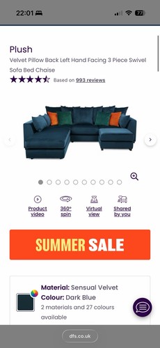 Dfs velvet pillow - back, left
