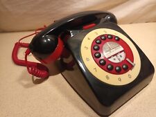 Retro Telephone Black Red Cream by Next Landline Red Push Buttons Phone