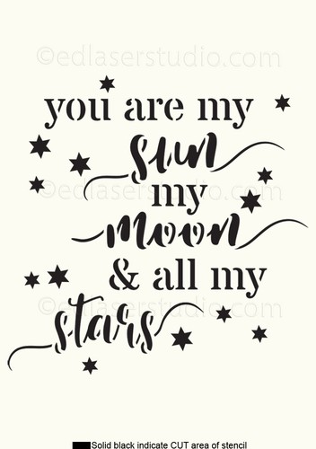 Moon stencil sun - stencil, vintage