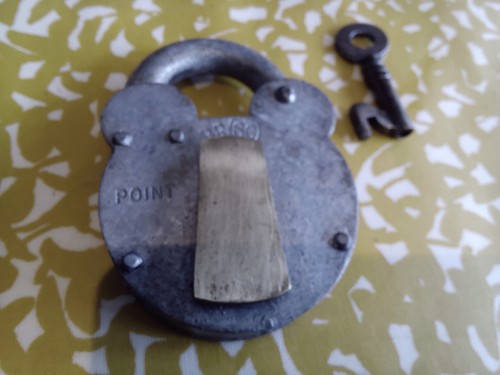 Antique railway padlock - antique,