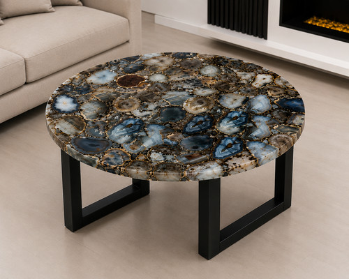 Handmade natural agate round - handmade,