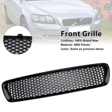 Gloss Black Front Bumper Honeycomb Grille Grill Fit Volvo S40 V50 2004-2007.