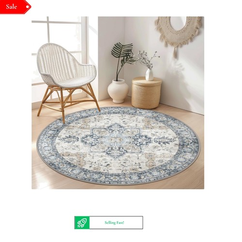 Round vintage area - rug, 160cm