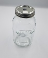 Kilner Jar (1L) with canning lid and ring, injection port + filter