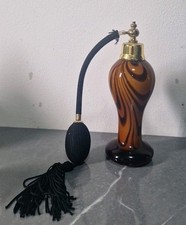 Vintage Large Cologne Bottle 7” Tall  Amber Brown Glass Perfume Scent