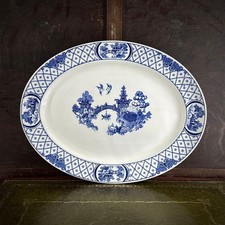 Blue White Transferware Oval