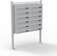 12 Door Silver Letterbox