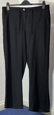 Bhs size 14 trousers 53% linen black summer holiday elastic waist 175