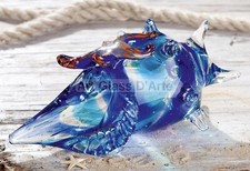 Giant 31cm Magnificent Murano Art Glass Freeform Ocean Seashell Bowl & Octopus
