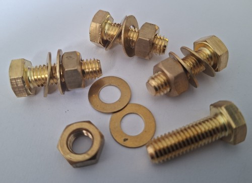 M8x25 brass hex head bolts - brass,