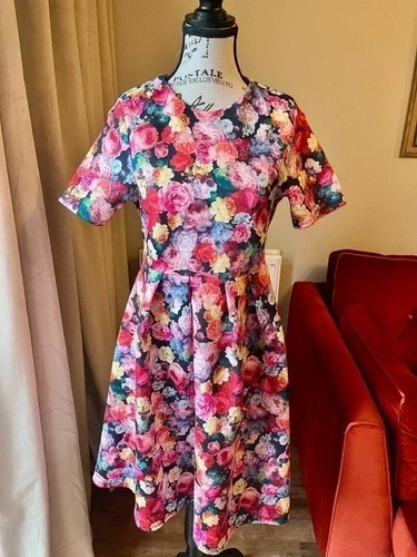 Asos floral print scuba midi - asos,